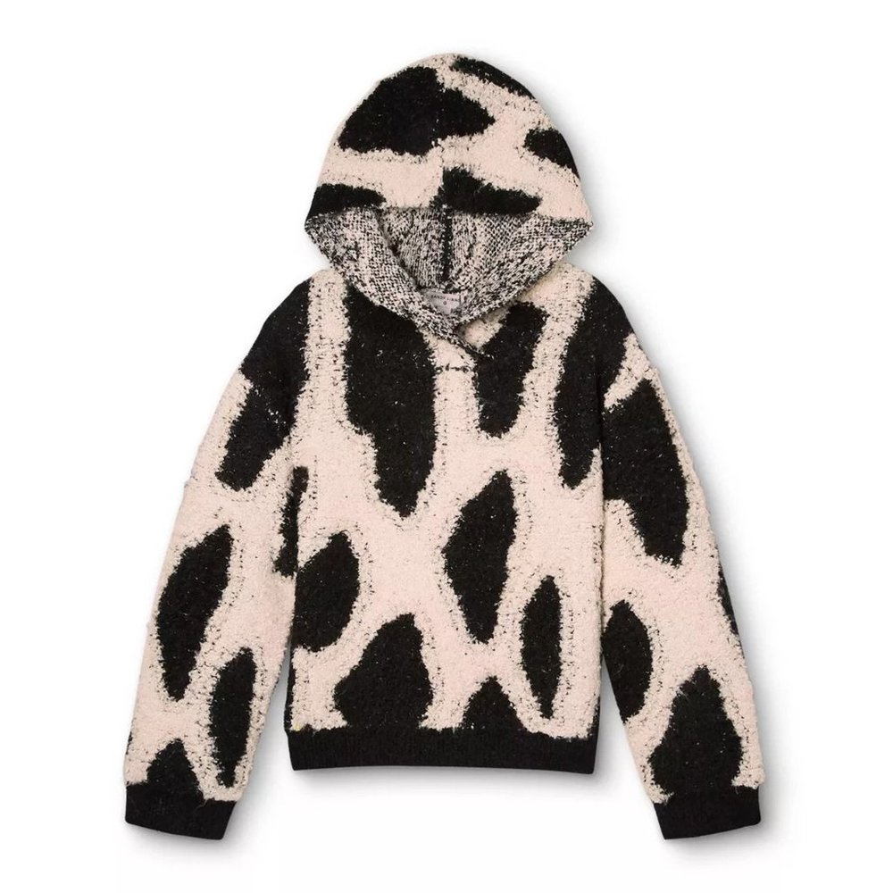 Sandy Liang x Target Leopard Print Sherpa Hooded Sweatshirt